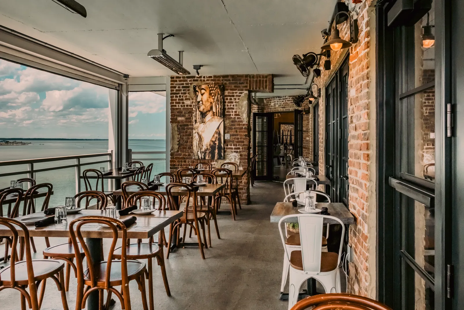 Spain's dining room with floor-to-ceiling views of the Ocean City bay